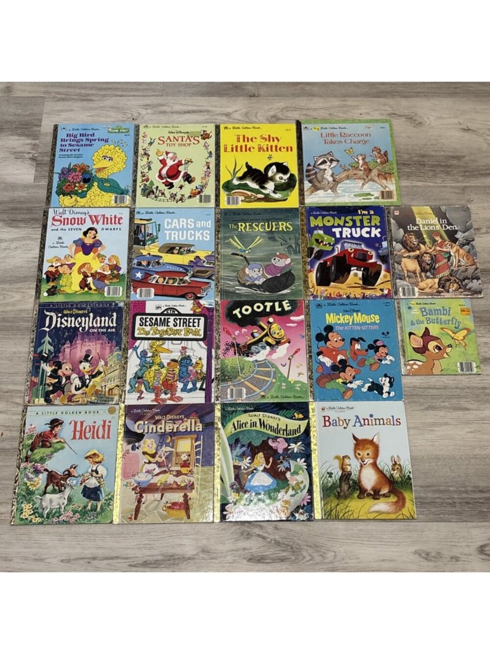 Little Golden Books Lot Of 16 Vintage Kids Illustrated Disney Sesame Street Pets
